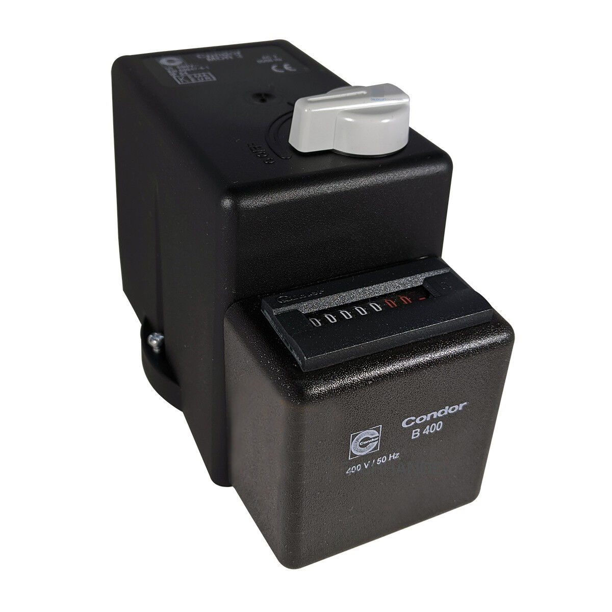 Capot de rechange avec compteur horaire MDR 3 pour pressostat Condor avec E/S 400 V