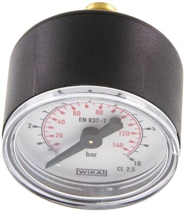 Manometer waagerecht (KU/Ms), 40mm, 0 - 10 bar, G 1/8"