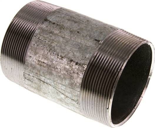 Nipplo doppio per tubi R 3"-120mm, tubo in acciaio ST 37 zincato