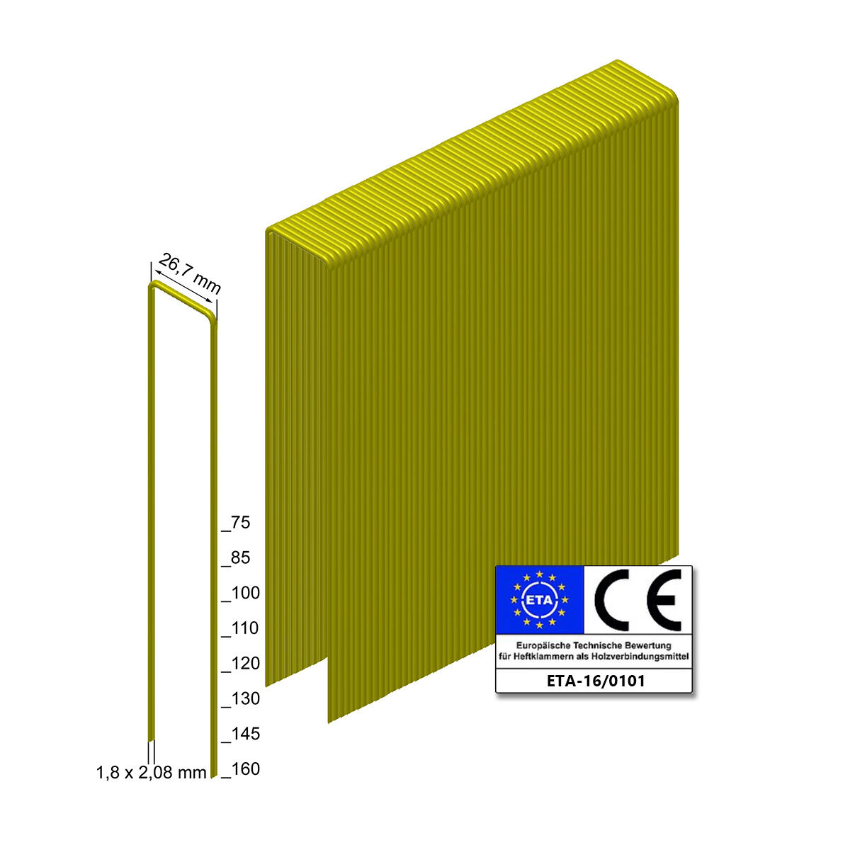 Punti metallici Prebena WP100CRFHA-ETA acciaio inox resinato - PU 2.180 pezzi