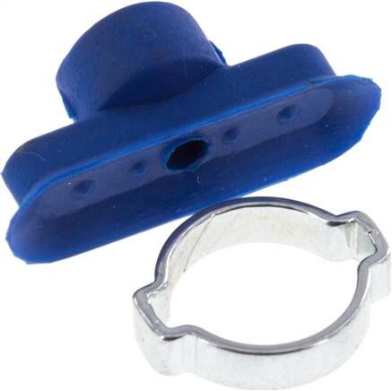 Ovalsauger, 30 x 10mm, Hub 2mm, Polyurethan (65A, blau)