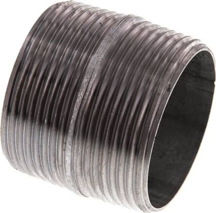 Nipplo doppio per tubi R 1-1/2"-40mm, tubo in acciaio ST 37 zincato