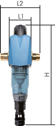 Filtre à rinçage à contre-courant pour eau potable, composant testé DVGW R 1-1/2