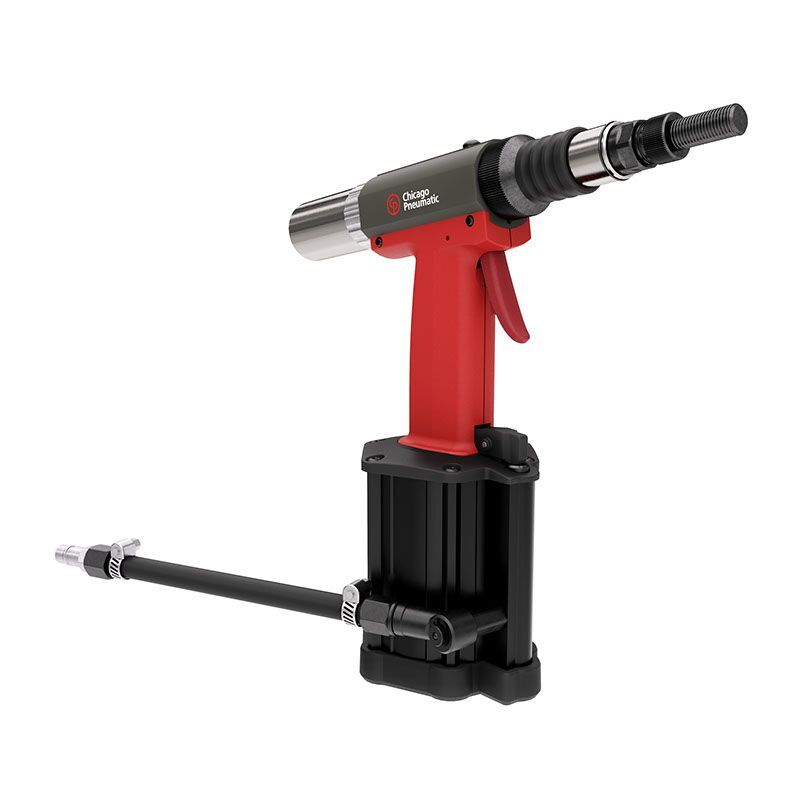 Pistola di rivettatura pneumatica Chicago Pneumatic, rivetti ciechi in acciaio fino a 6,4 mm e rivetti BULB fino a 7,8 mm