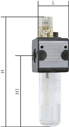 Lubrificatore a micro-nebbia MULTIFIX, G 1/2", Multifix 2, contenitore in metallo con tubo spia