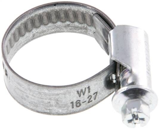 12mm Collier de serrage 16 - 27mm, acier galvanisé (W1) (NORMA)