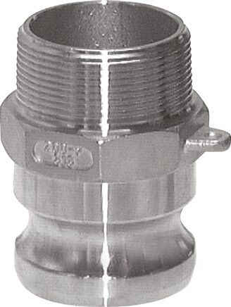 Tappo Kamlock (F) NPT 1-1/4"(AG), acciaio inox (1.4408)