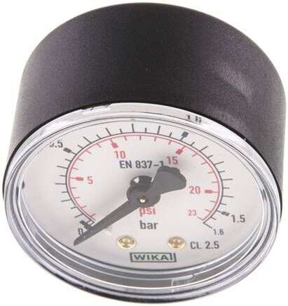 Manometer waagerecht (KU/Ms), 50mm, 0 - 1,6 bar, G 1/4"