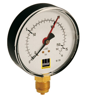 Manometer MM-S 100-25b G1/2 Messbereich 0-25 bar Gehäuse 100 mm senkrecht für Behälter DGKE670101