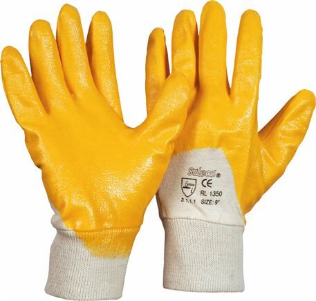 Guanto in maglia, rivestimento in nitrile flessibile (resistente all'olio), antiscivolo, taglia 9/L