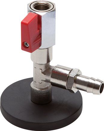 Support magnétique pour tuyau 1/4" avec robinet à bille et raccord de tuyau de 13 mm, -Refroidissement