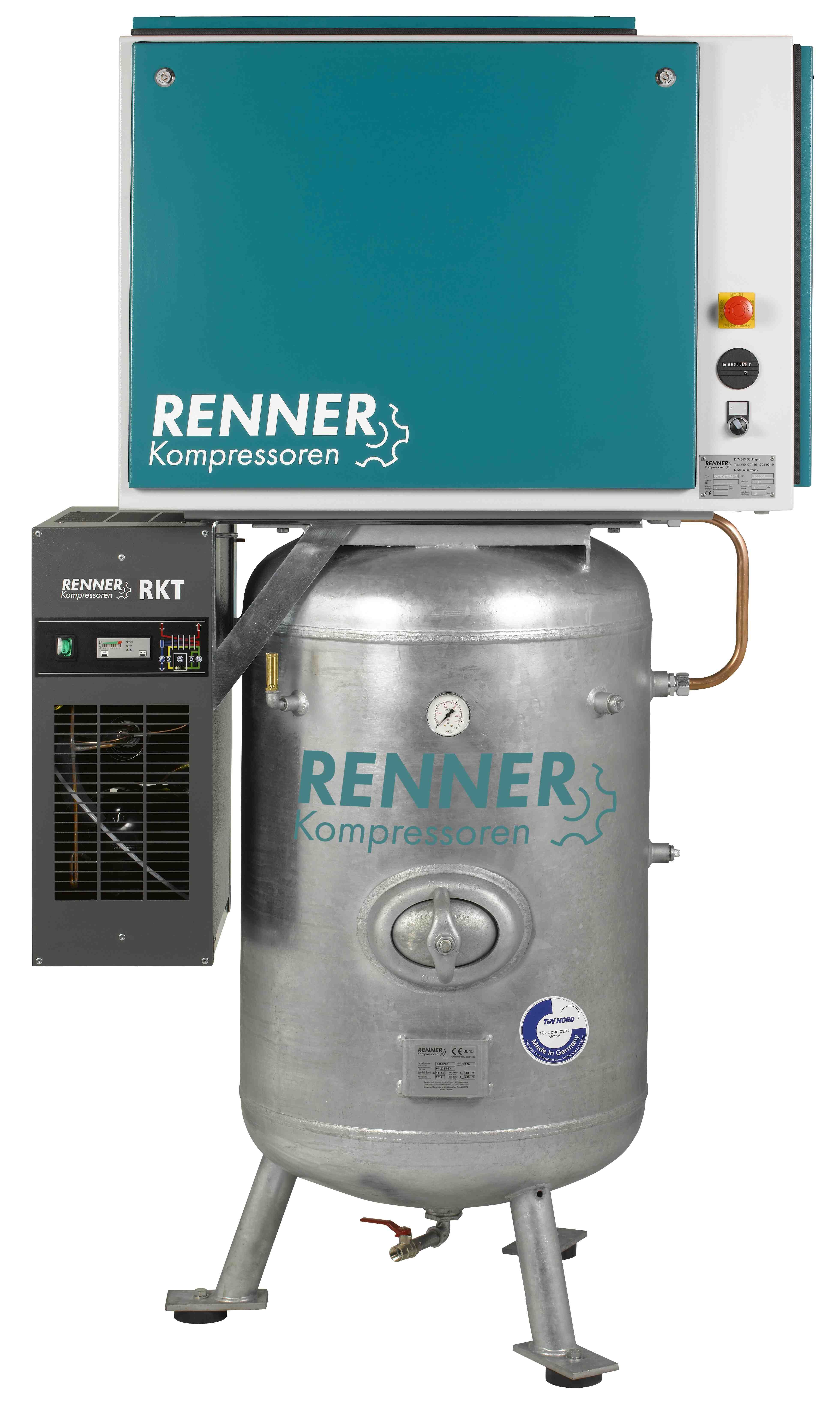 RENNER RIKO 960/270 ST-S-KT Industrie-Kolbenkompressor 10bar - Kältetrockner, Behälter