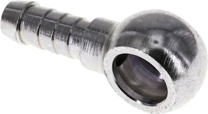 Schlauchnippel 12mm Ring, 7 - 8mm, Stahl verzinkt