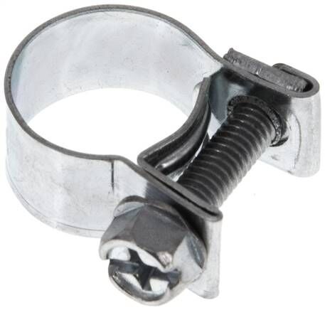 mini fascetta stringitubo da 9 mm, 12 - 14 mm, acciaio zincato (W1)