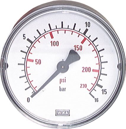 Manometro orizzontale (ST/Ms), 63mm, 0 - 1 bar, G 1/4