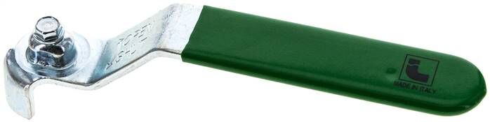 Poignée combinée verte, taille 4, acier plat (acier galvanisé avec revêtement plastique)