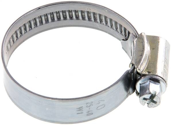 12mm Collier de serrage 25 - 40mm, acier galvanisé (W1) (IDEAL)