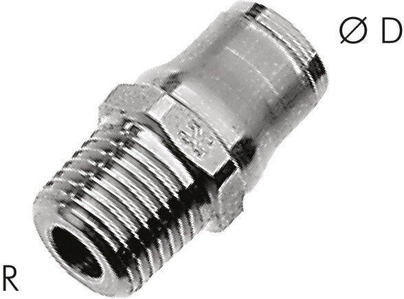 Connettore push-in dritto R 1/4"-12mm, serie acciaio inox