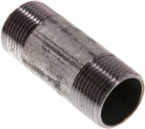 Nipplo doppio per tubi R 1"-80mm, tubo in acciaio ST 37 zincato