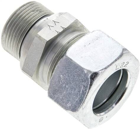 Serratura ad anello tagliente diritta M 26x1,5-22 L (M30x2), acciaio zincato, guarnizione FKM