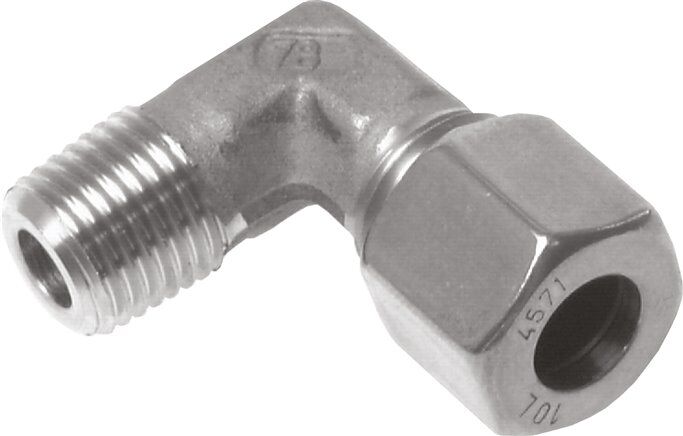 Winkel-Schneidringverschraub. R 1/8"-4 LL (M8x1), 1.4571