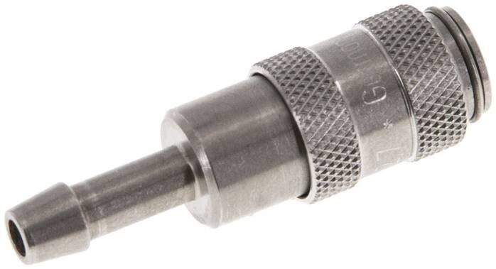 Schnellkupplung (NW2,7) 4mm Schlauch, Edelstahl, für Stecker beidseitig absperrend