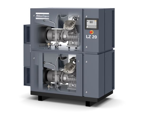 Compressore a pistoni Atlas Copco LZ 20 - 10 bar montato sulla base