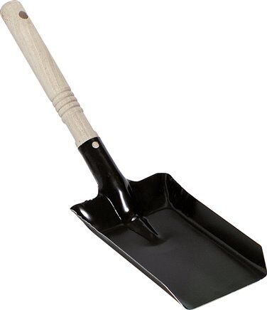 Paletta industriale, manico in legno, metallo, laccato nero, 11,5 cm