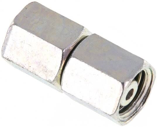 Connettore diritto 6 L-6 L, in acciaio zincato, con cono di tenuta e O-ring