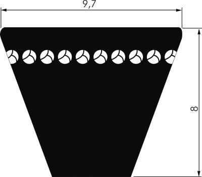 Cinghia trapezoidale stretta a fianco aperto, denti sagomati XPZ 9,7x8 (1,162 mm)