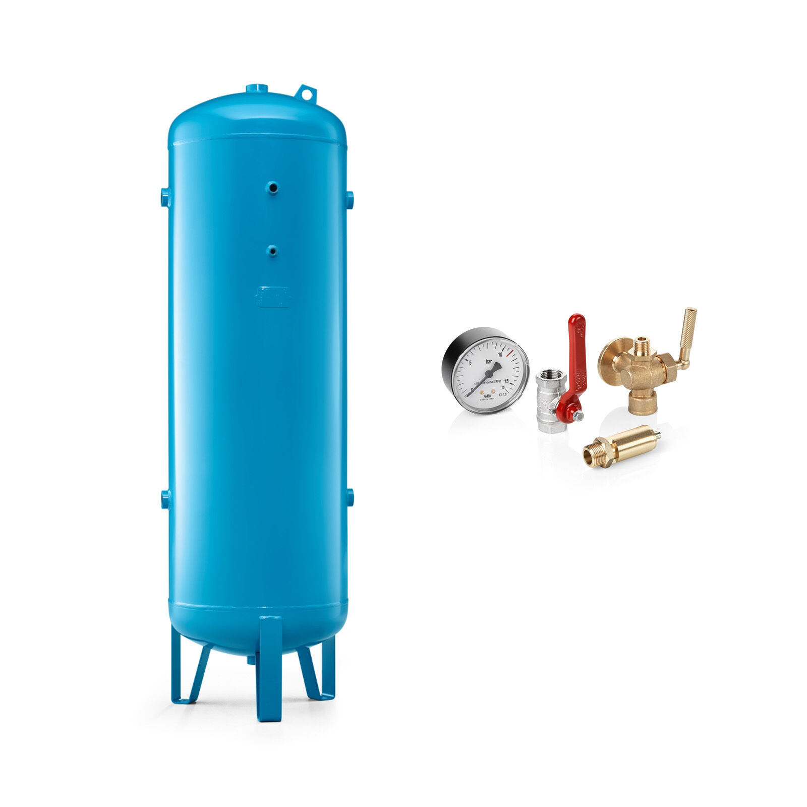 Serbatoio d'aria 3000 litro, 12 bar, verniciati, PED, set di montaggio inclusivo