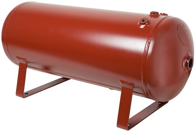Réservoir d'air comprimé 90 l, 0 - 11bar, peint en rouge (RAL 3009, 2-K)
