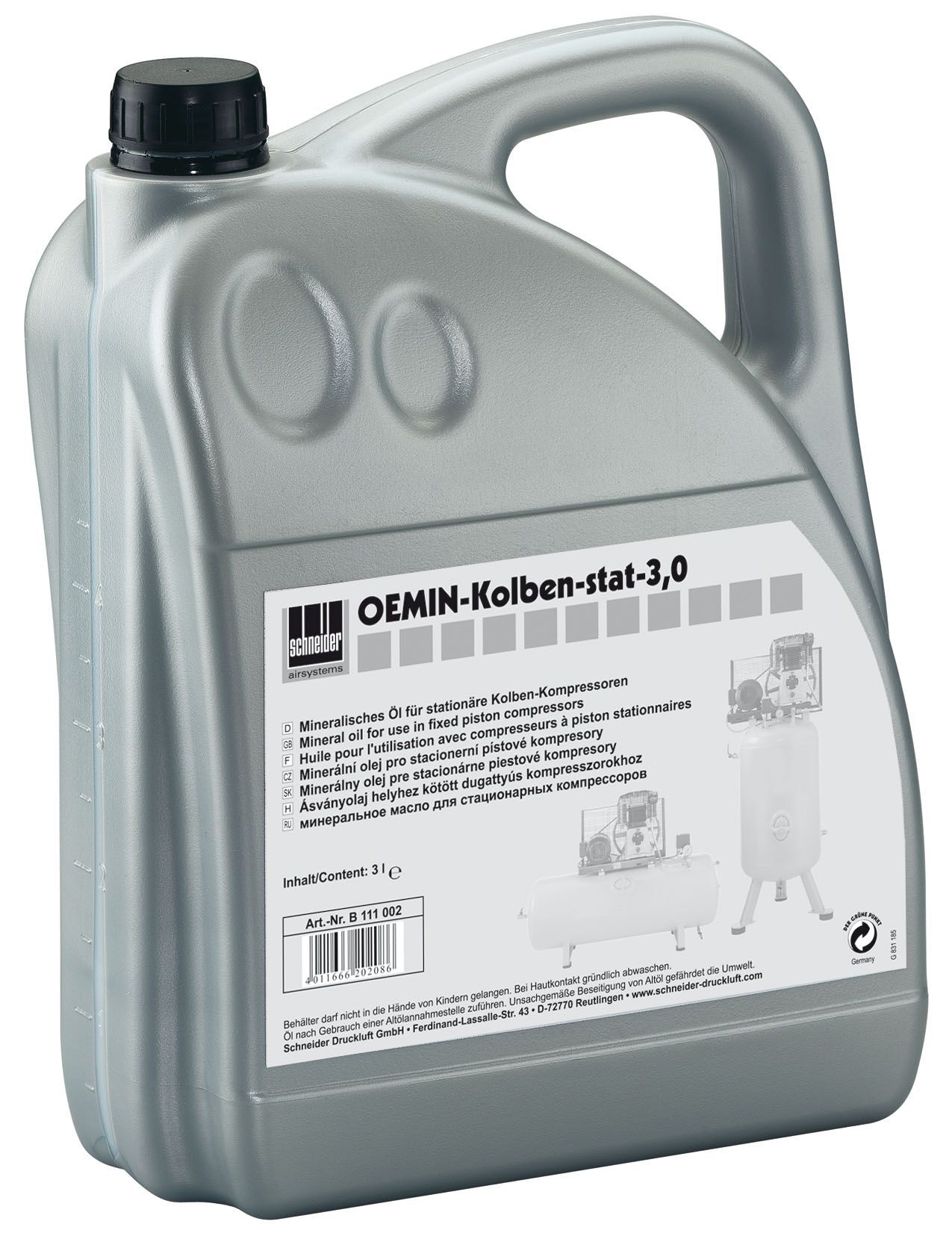 Olio Schneider OEMIN piston-stat 3.0 DGKB111002