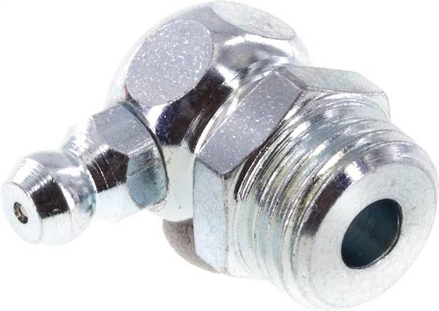 Ingrassatore conico a 90°, R 1/4", acciaio zincato (esagonale)