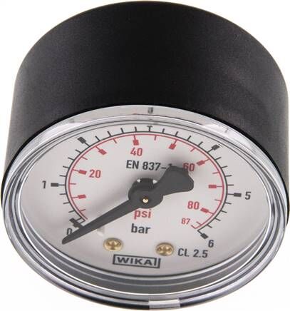 Manometer waagerecht (KU/Ms), 50mm, 0 - 6 bar, G 1/8"