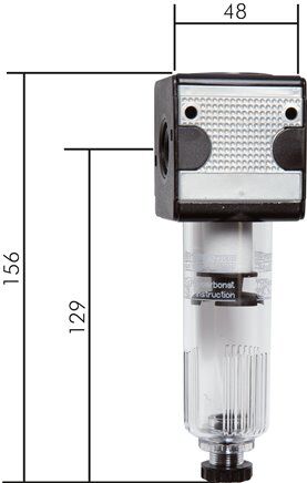MULTIFIX Filter, G 1/4", Baur. 1, Kunststoffbehälter , mit Schutzkorb, Kondensatablass automatisch