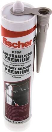 Silicone sanitario FISCHER DSSA, grigio (RAL 7035), cartuccia da 310 ml