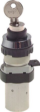 vanne à bouton-poussoir à serrure 5/2 voies, noire (30,5mm), M5