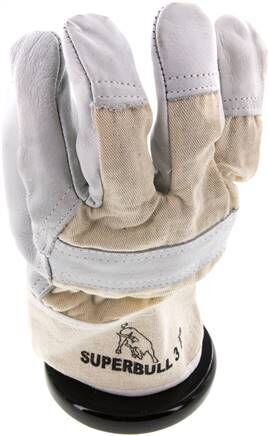 Guanto in pelle, qualità cuoio pesante e cotone, colore naturale, XL, classe di protezione (EN 388) 3.1.2.2.X