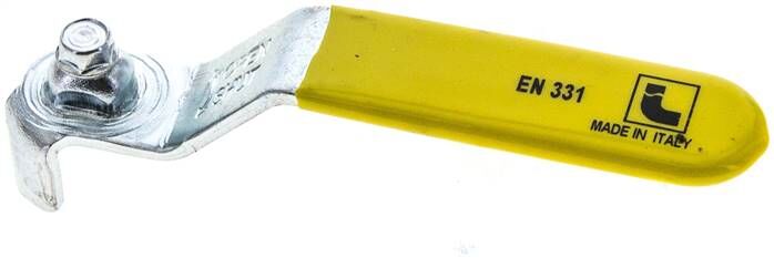 Poignée combinée jaune, taille 2, acier plat (acier galvanisé avec revêtement plastique)