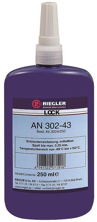 Riegler Lock AN 302-43 / 10ml Colle anaérobie -solide moyenne- 114553