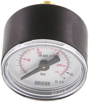 WIKA Manometer Stahlblech 50mm - 0-16 Bar Mit G 1/4" Anschluss