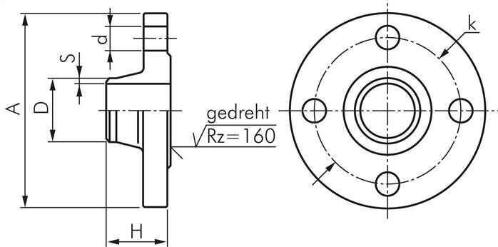 vorschweißflansch dn65 pn40 din en din 2635 en 1092 1 typ 11 76