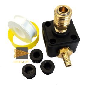 5-fach Druckluftverteiler Aus Messing - Wanddose Für Kompressor Mit 1/2 Zoll Anschlüssen