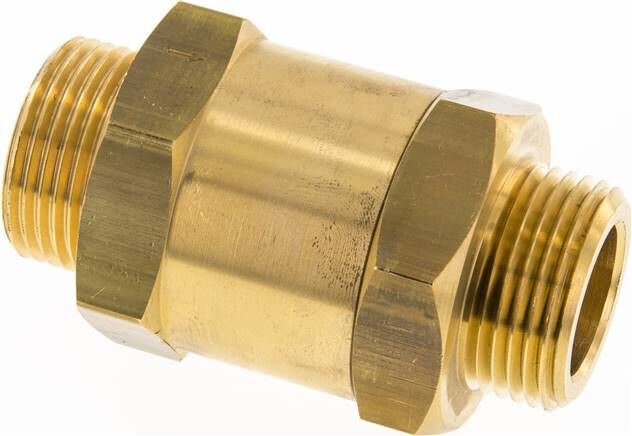 Produktbild von Rückschlagventil Messing 1 Zoll AG-AG – Schwerkraftbremse, 16 Bar, 110°C, Für Wasser, Öl, Gas, Heizung